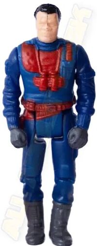 Kenner M.A.S.K. Firecracker PlayFul argentine, licensed product. "White" Hondo, blue suit, red belt, accessories, and sweater, gray gloves and boots.